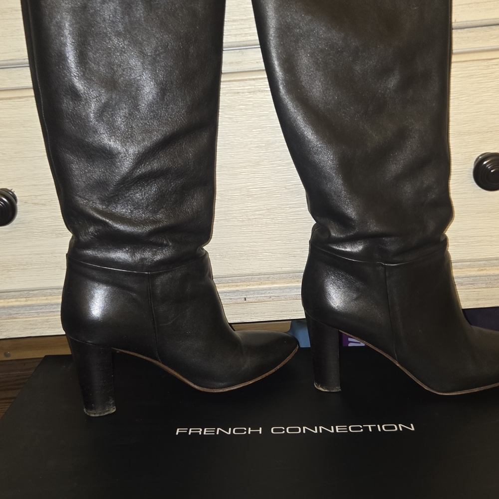 French Connection Black Heeled Boots